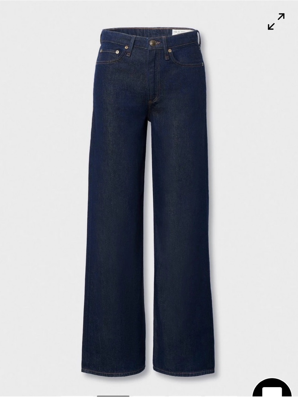 rag & bone Featherweight Logan Mid-Rise Wide Leg Jeans in Rinse Wash • Size 26
